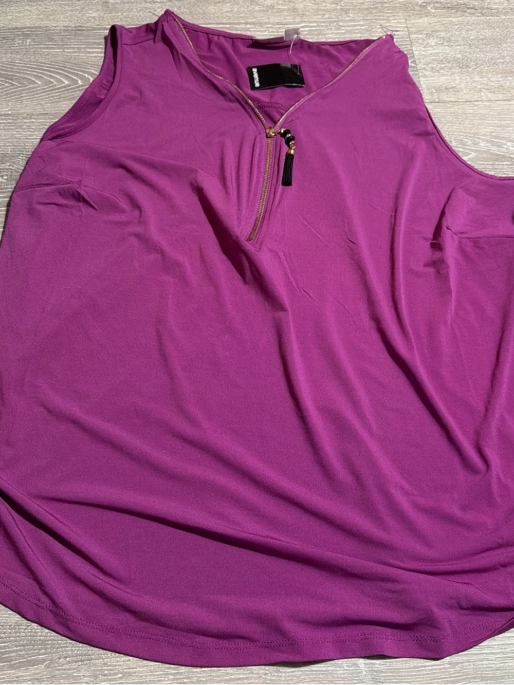 Avenue Vibrant Fuchsia Zip-Front Tank